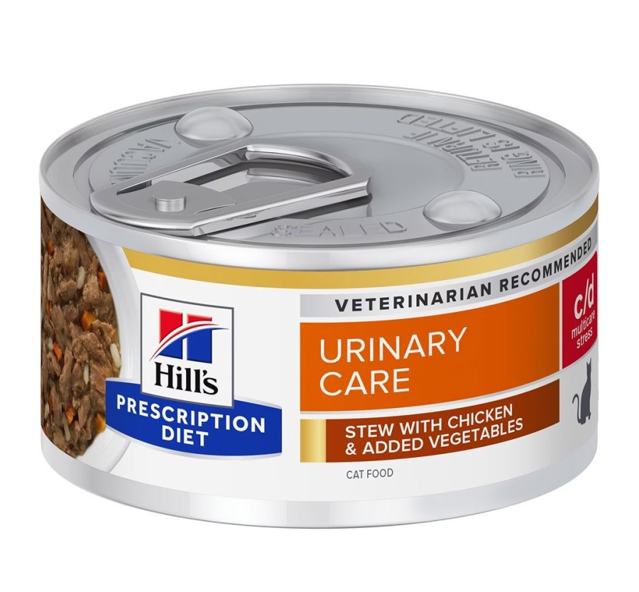 Hill's Prescription Diet Feline c/d Multicare Stress estofado con pollo y verduras 82g