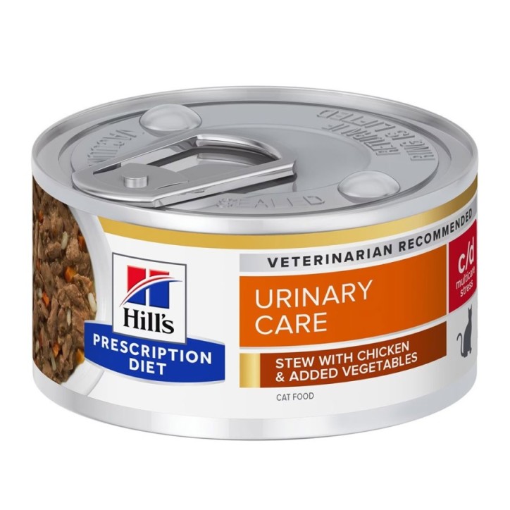 Hill's Prescription Diet Feline c/d Multicare Stress estofado con pollo y verduras 82g