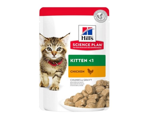 Hill's Science Plan Feline Kitten Pollo y Pescado Azul (Multipack bolsitas) 12x85g