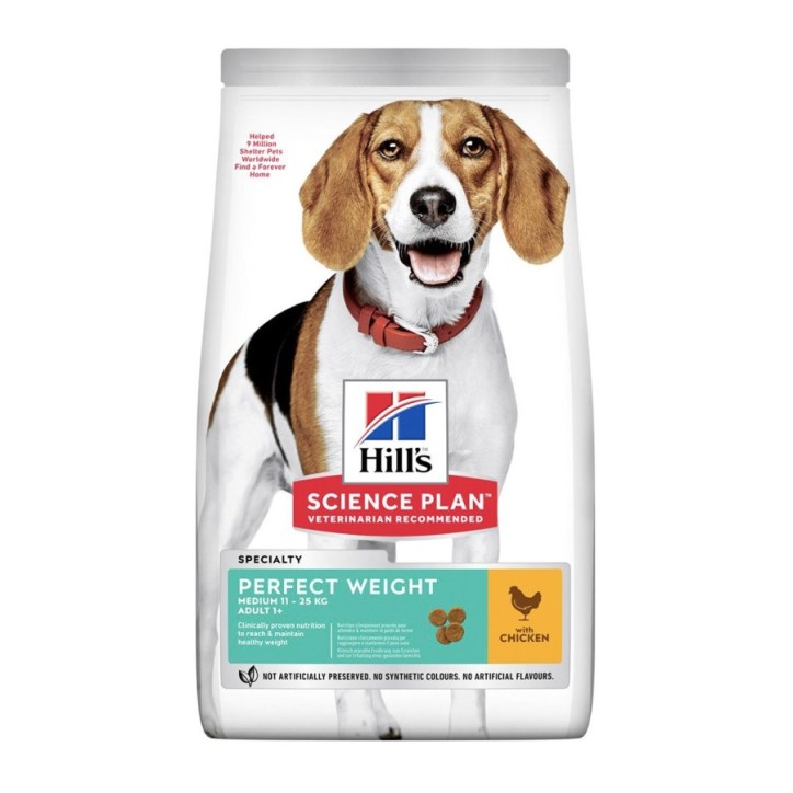 Hill's Science Plan Canine Adult Perfect Weight Medium pollastre 2kg