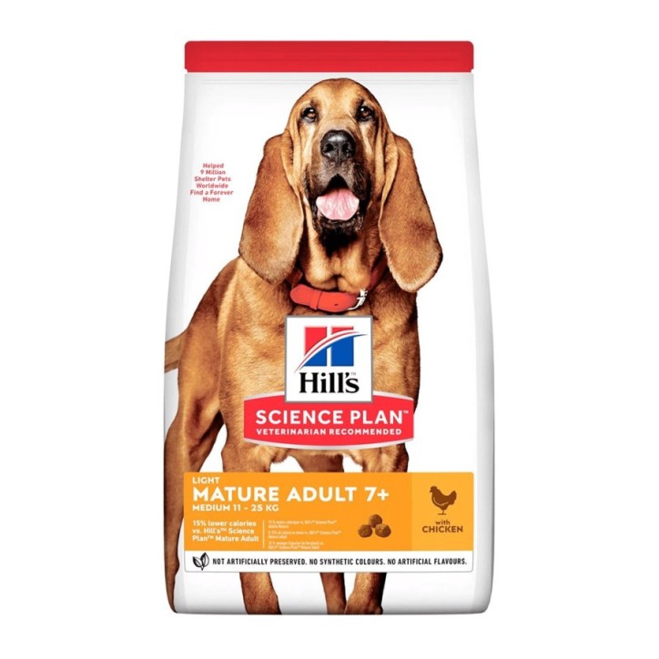 Hill's Science Plan Canine Mature Adult 7+ Light Medium pollastre 14kg