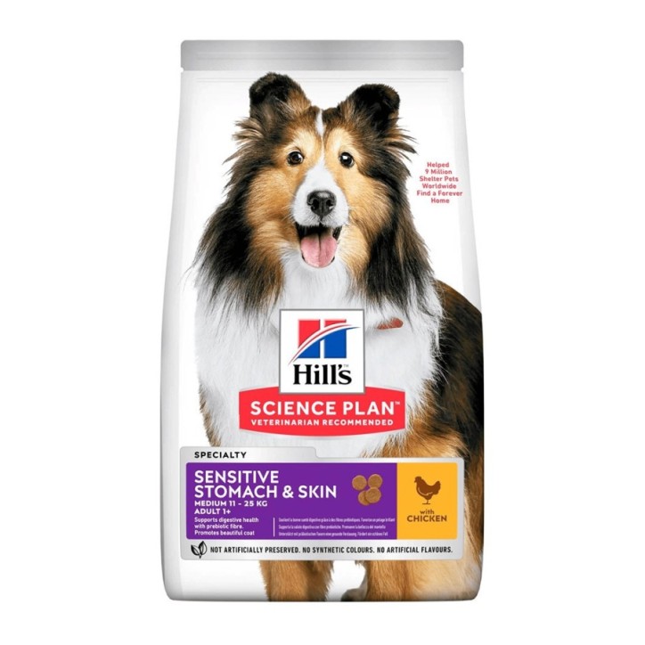 Hill's Science Plan Canine Adult Sensitive Stomach & Skin Medium pollastre 14kg