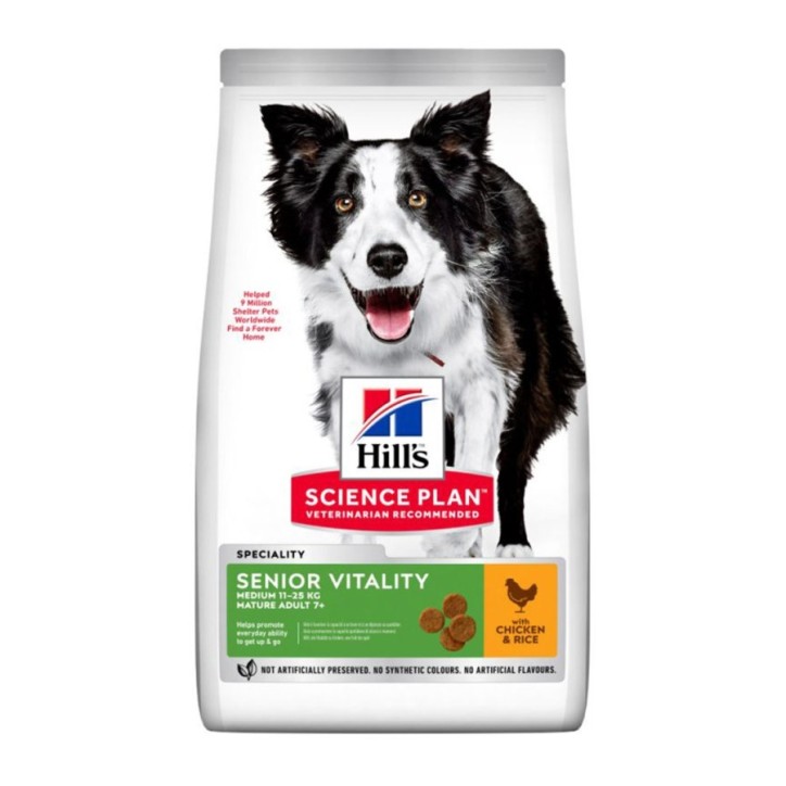 Hill's Science Plan Canine Mature Adult 7+ Senior Vitality Medium pollastre 2.5kg