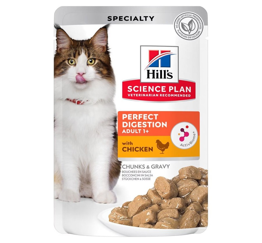 Hill's Science Plan Feline Adult Perfect Digestion pollastre (bossetes) 12x85g