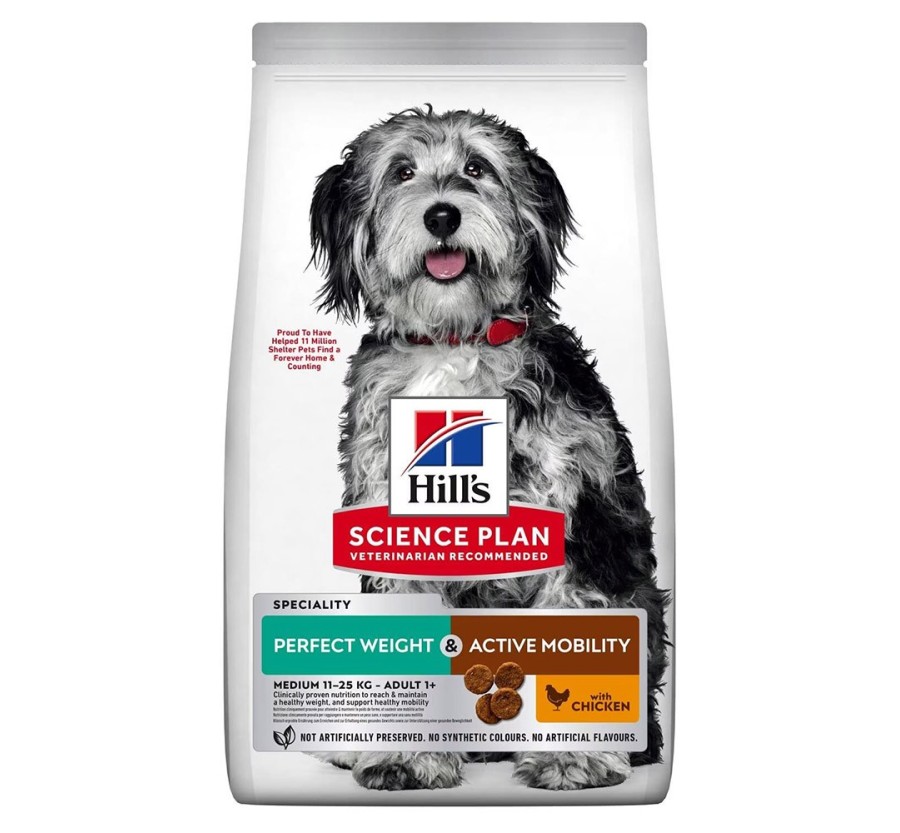 Hill's Science Plan Canine Adult Perfect Weight & Active Mobility Medium pollastre 12kg