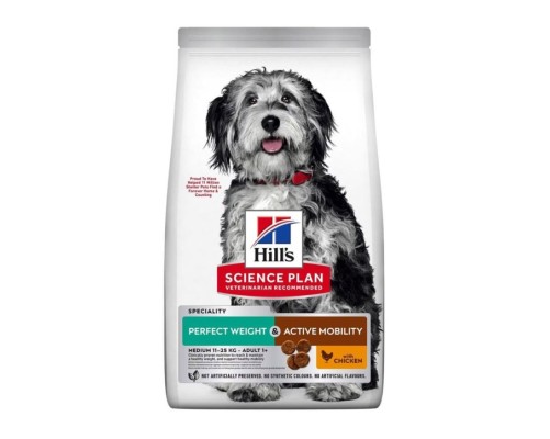 Hill's Science Plan Canine Adult Perfect Weight & Active Mobility Medium pollastre 12kg