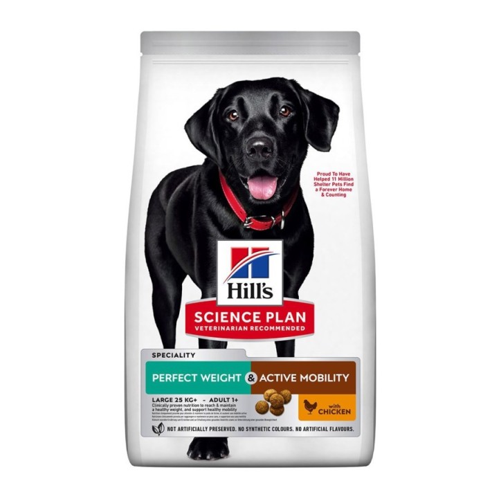 Hill's Science Plan Canine Adult Perfect Weight & Active Mobility Large Breed pollastre 12kg