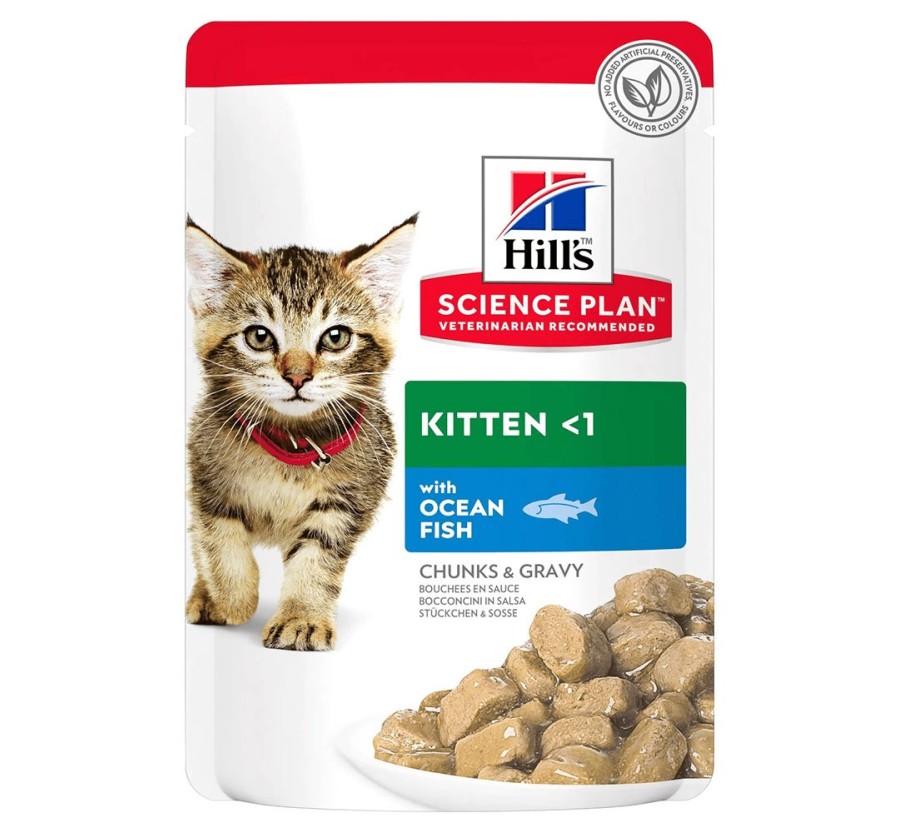 Hill's Science Plan Feline Kitten Pescado azul (bossetes) 12x85g