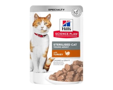 Hill's Science Plan Feline Sterilised Pavo (bolsitas) 12x85g