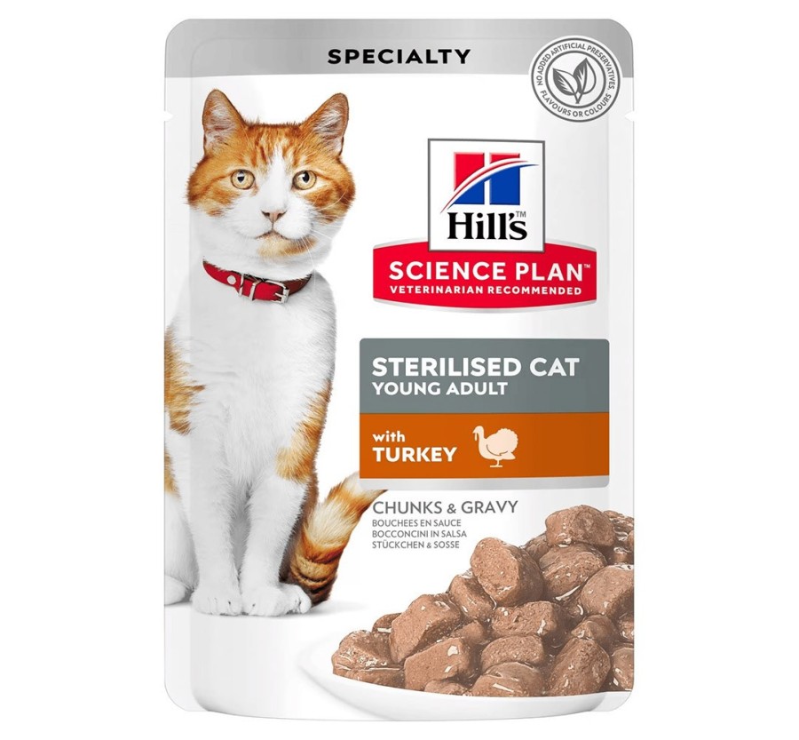 Hill's Science Plan Feline Sterilised Pavo (bossetes) 12x85g