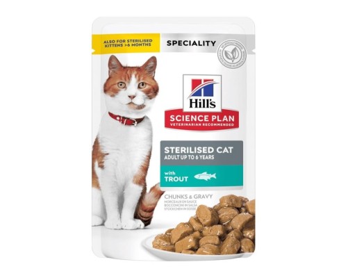 Hill's Science Plan Feline Sterilised Trucha (bolsitas) 12x85g