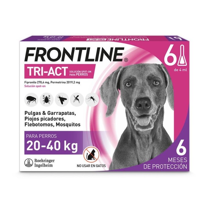 Frontline Tri-Act 6 Pipetes gossos 20-40Kg
