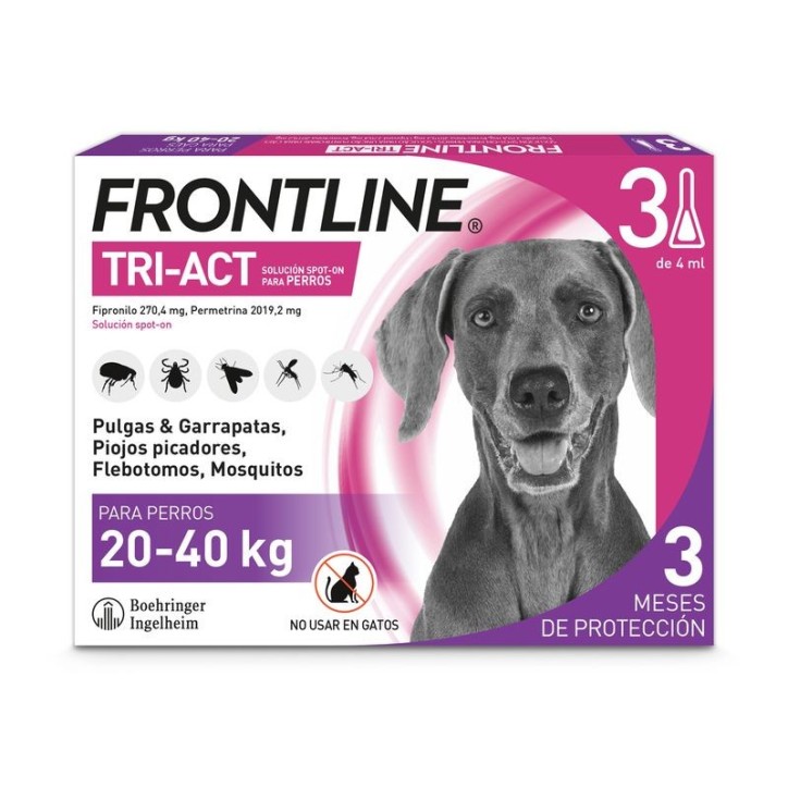 Frontline Tri-Act 3 Pipetes gossos 20-40Kg