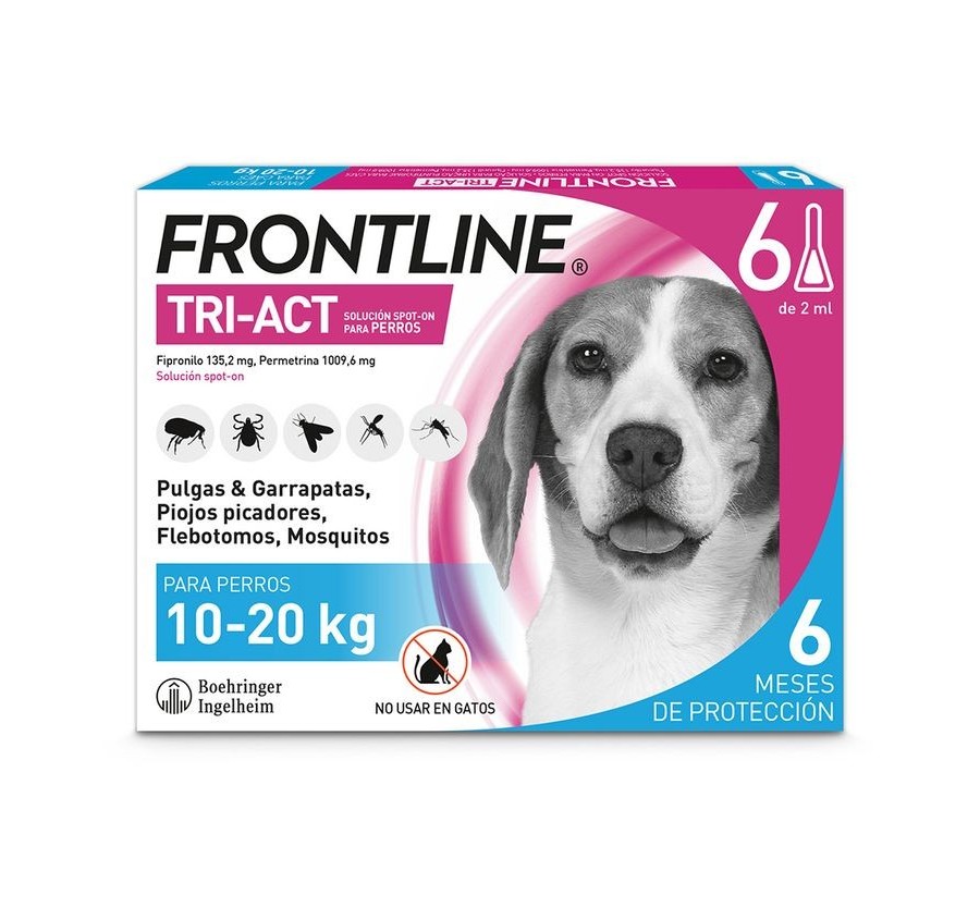 Frontline Tri-Act 6 Pipetes gossos 10-20Kg