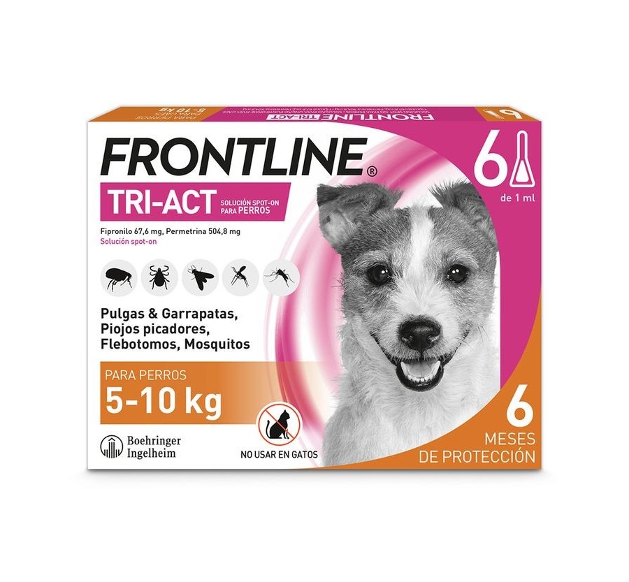Frontline Tri-Act 6 Pipetes gossos 5-10Kg