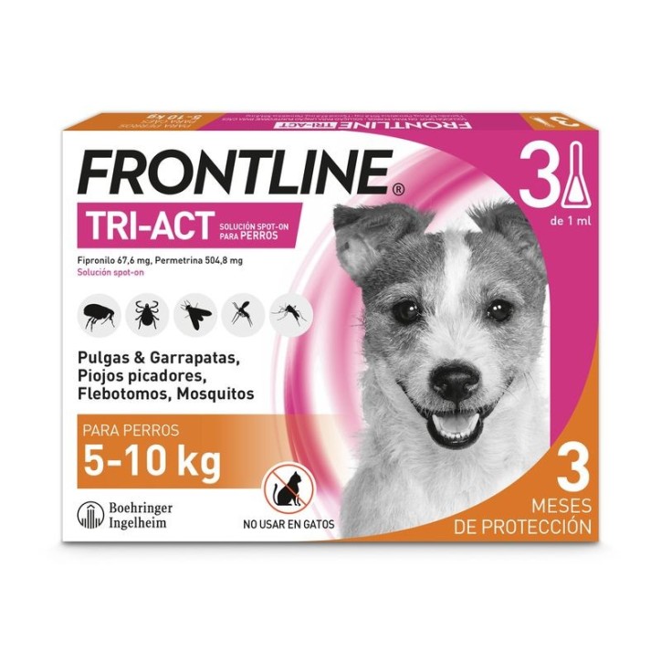 Frontline Tri-Act 3 Pipetes gossos 5-10Kg