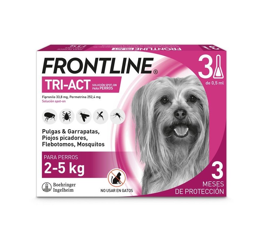 Frontline Tri-Act 3 Pipetes gossos 2-5Kg