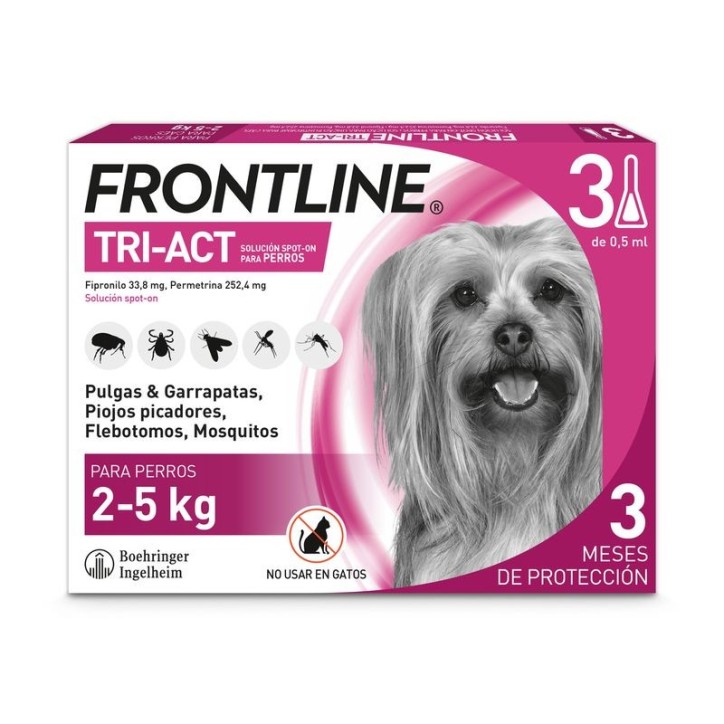 Frontline Tri-Act 3 Pipetes gossos 2-5Kg