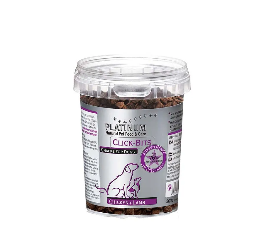 Platinum Click-Bits Chicken & Lamb 300 G