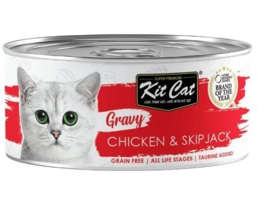 Kit Cat Llauna Gravy - Pollastre i tonyina bonítol Skipjack 70g