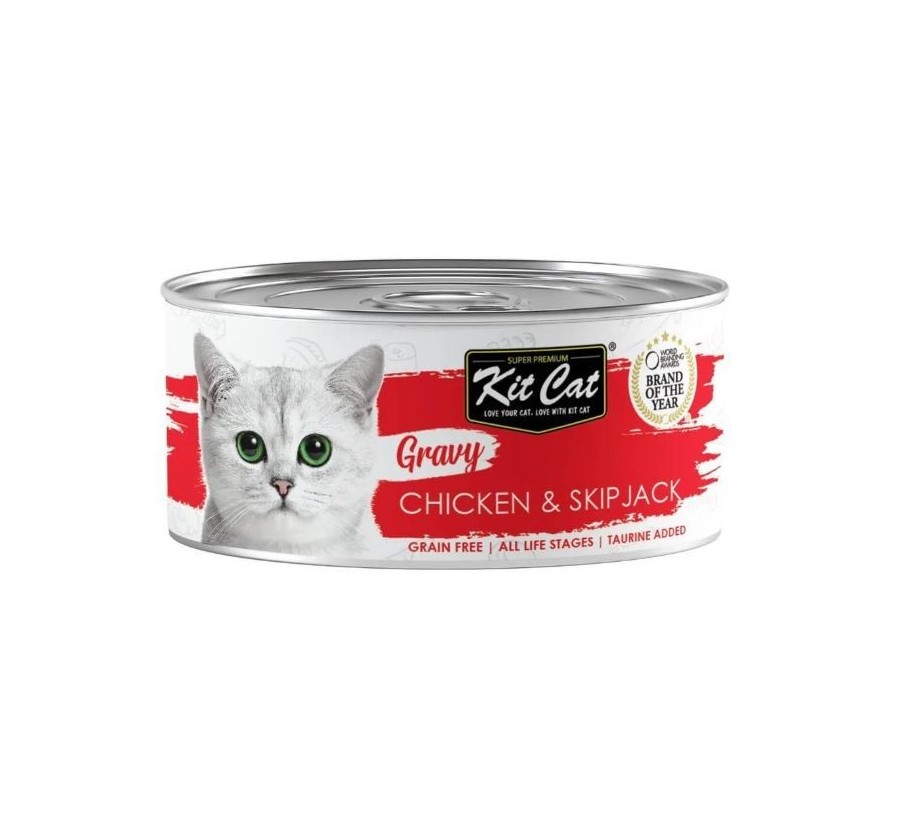Kit Cat Llauna Gravy - Pollastre i tonyina bonítol Skipjack 70g