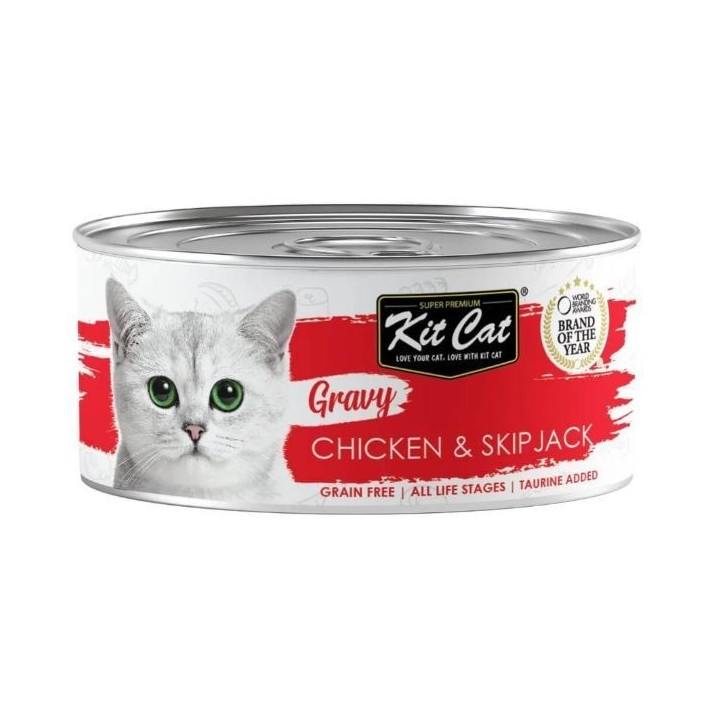 Kit Cat Llauna Gravy - Pollastre i tonyina bonítol Skipjack 70g
