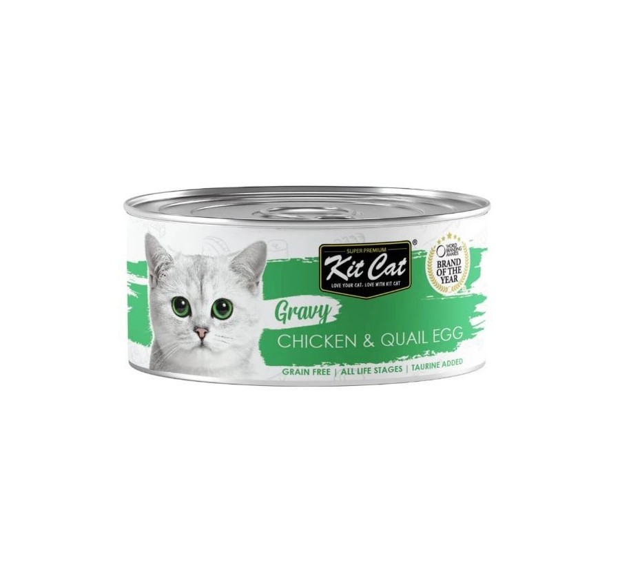 Kit Cat Llauna Gravy - Pollastre i ou de guatlla 70g