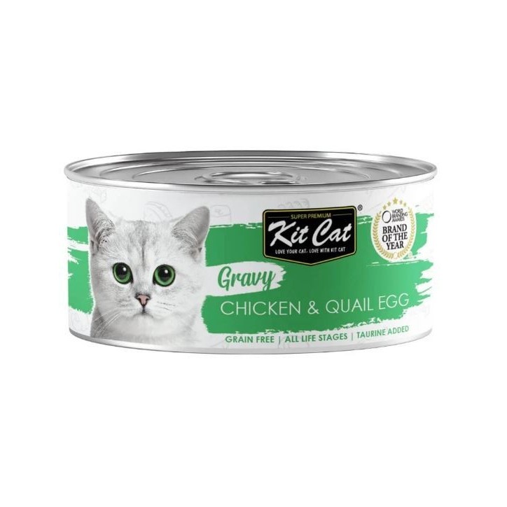Kit Cat Llauna Gravy - Pollastre i ou de guatlla 70g
