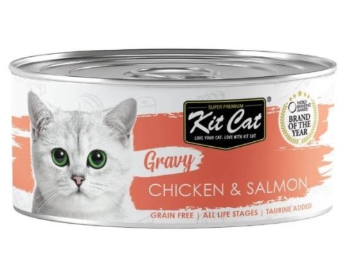 Kit Cat Llauna Gravy - Pollastre i salmó 70g