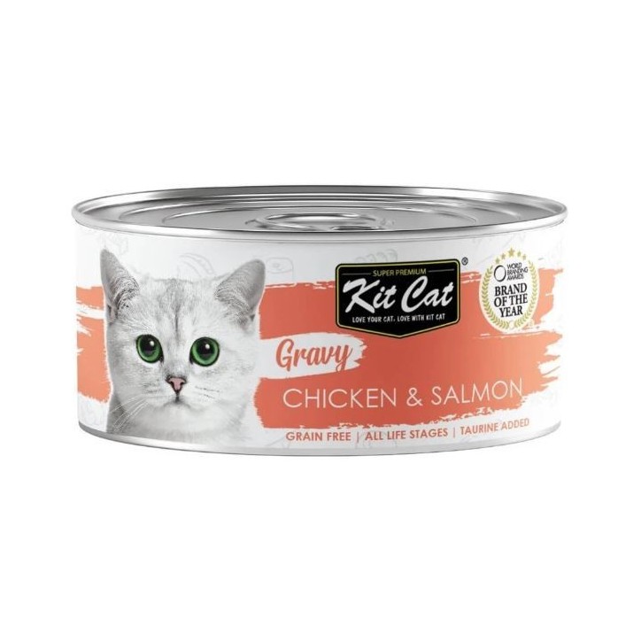 Kit Cat Llauna Gravy - Pollastre i salmó 70g
