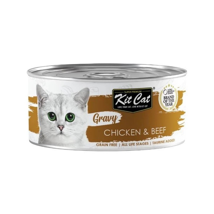 Kit Cat Llauna Gravy - Pollastre i vedella 70g
