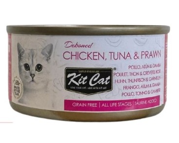 Kit Cat Llauna Toppers - Pollastre, tonyina i gamba 80g