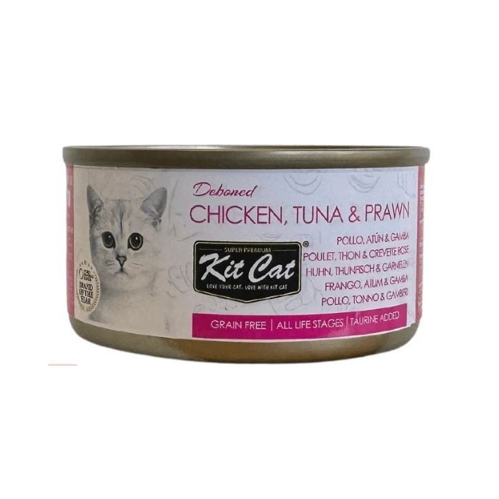 Kit Cat Llauna Toppers - Pollastre, tonyina i gamba 80g