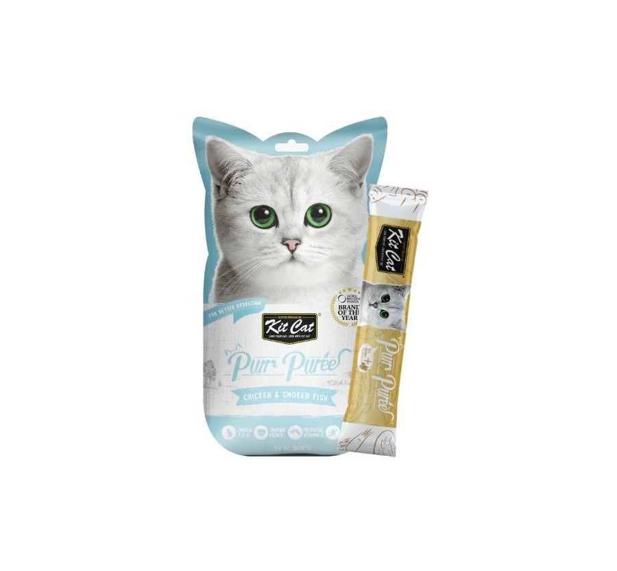 Kit Cat PurrPuree - Pollastre i peix fumat 60g