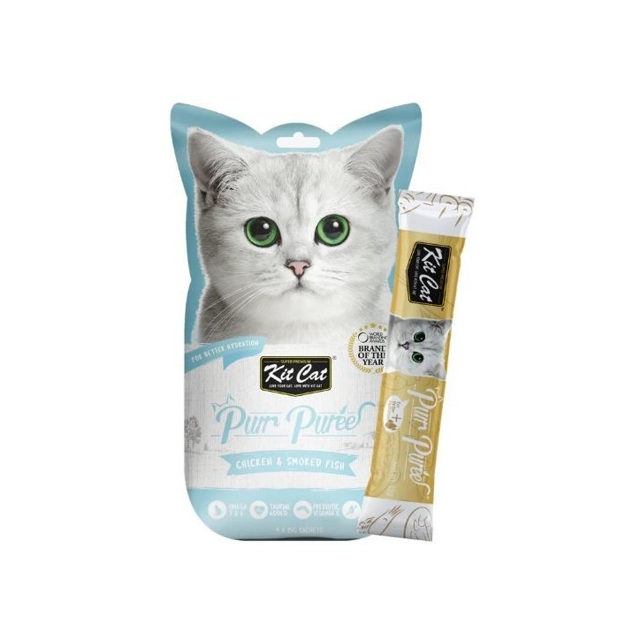 Kit Cat PurrPuree - Pollastre i peix fumat 60g