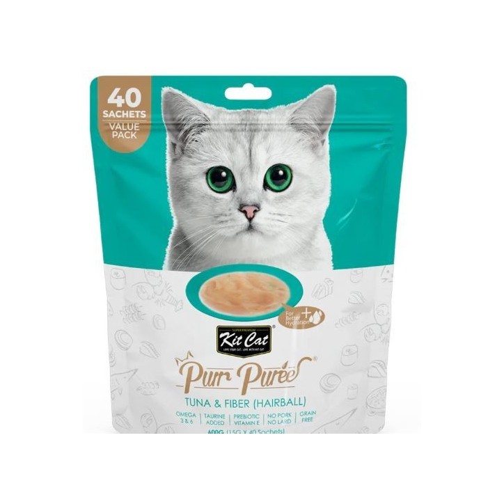Kit Cat PurrPuree ValuePack - Tonyina i fibra 40x15g