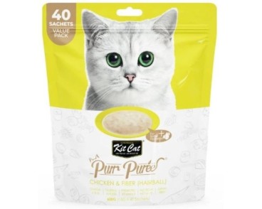Kit Cat PurrPuree ValuePack - Pollastre i fibra (boles de pèl) 40x15g