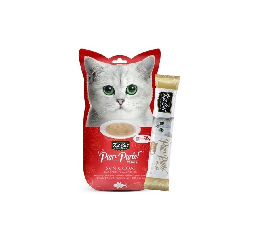 Kit Cat PurrPureePLUS - Tonyina Pell i Pelatge 60g