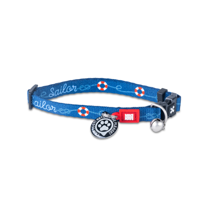 M&M Smart ID Cat Collar - Sailor/1 Size