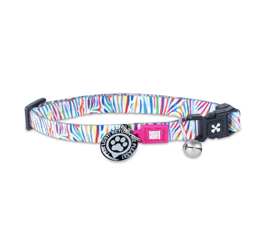 M&M Smart ID Cat Collar - Magic Zebra/1 Size
