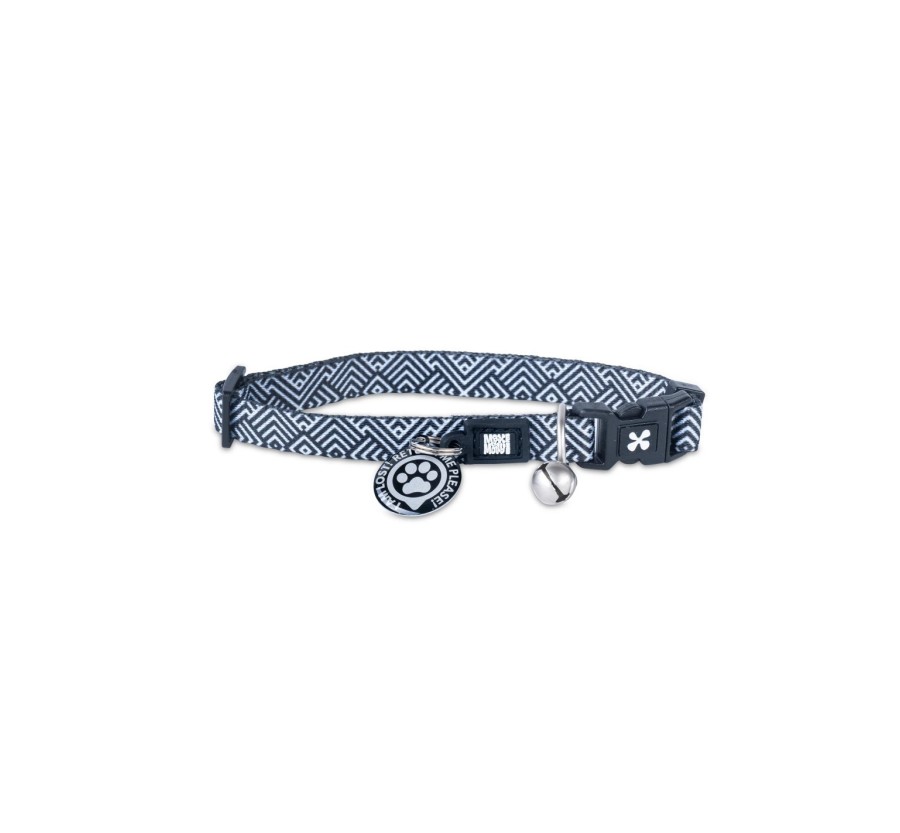 M&M Smart ID Cat Collar - Mykonos Black/1 Size