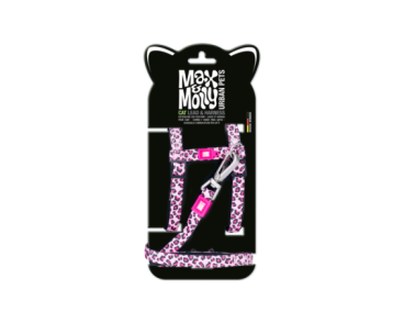 M&M Cat Harness/Leash Set - Leopard Pink/1 Size