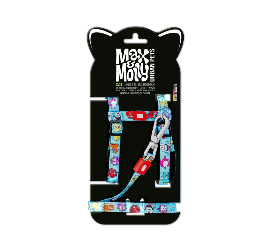 M&M Cat Harness/Leash Set - Little Monster/1 Size