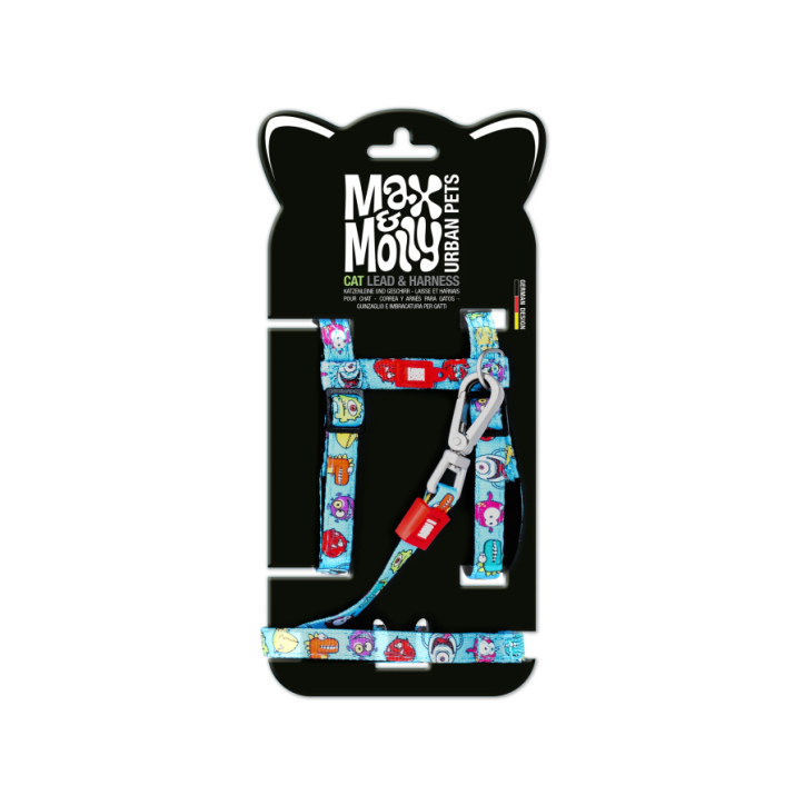 M&M Cat Harness/Leash Set - Little Monster/1 Size