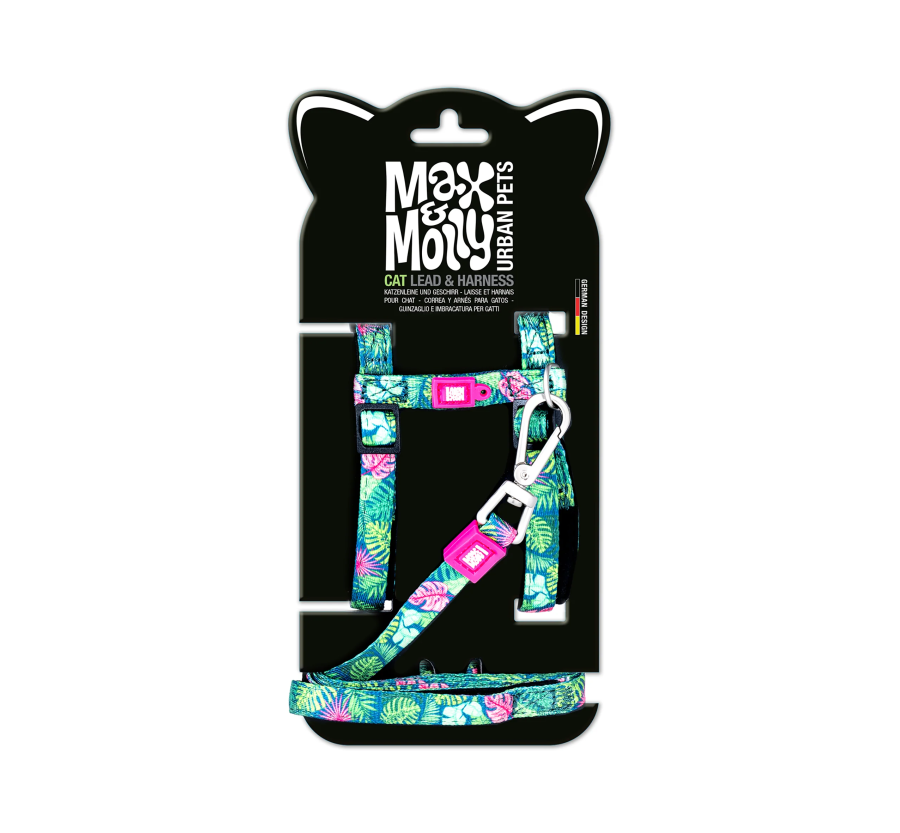 M&M Cat Harness/Leash Set - Tropical/1 Size