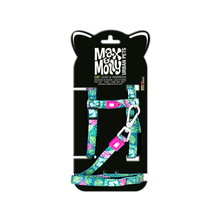 M&M Cat Harness/Leash Set - Tropical/1 Size