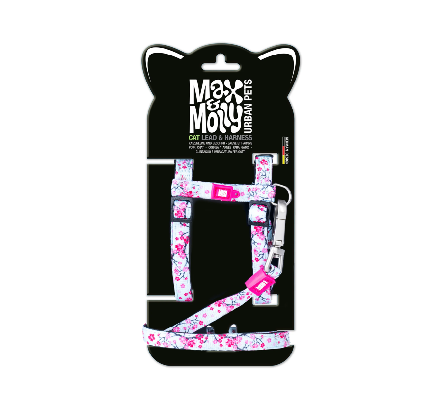 M&M Cat Harness/Leash Set - Cherry Bloom/1 Size