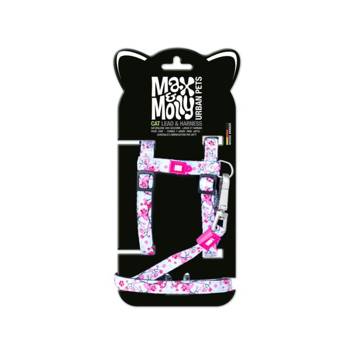 M&M Cat Harness/Leash Set - Cherry Bloom/1 Size