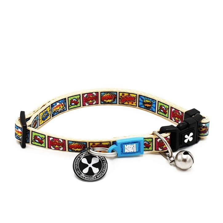 M&M Smart ID Cat Collar - Comic/1 size