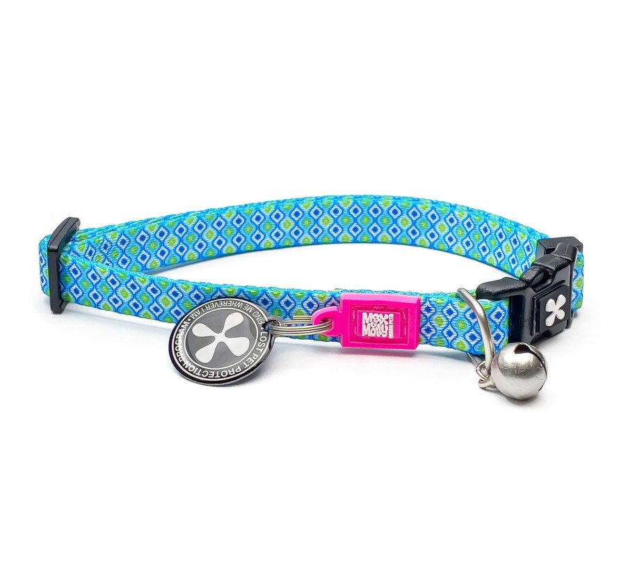 M&M Smart ID Cat Collar - Retro Blue/1 size